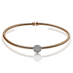 Bangle in 18k Gold with Diamonds NB131-R WHITE 18K X WHITE-ROSE