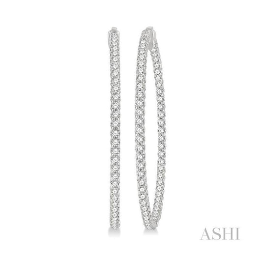 ASHI Inside-Out Diamond Hoop Earrings 629C0PPFGERWG-4.00