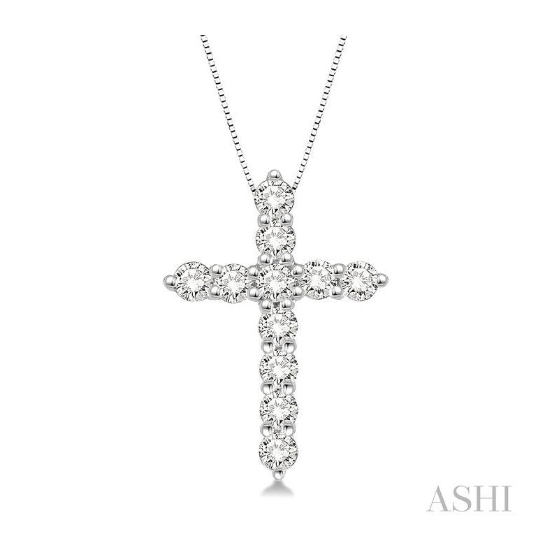 ASHI Cross Diamond Pendant 96453PPFGPDWG