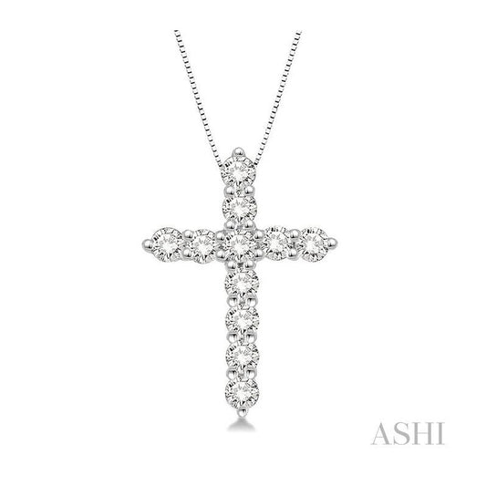 ASHI Cross Diamond Pendant 96453PPFGPDWG