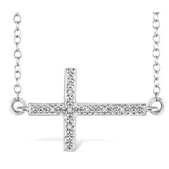 Parkplace Jewelers Silver Cross Diamond Pendant 87949PPSSSLPD