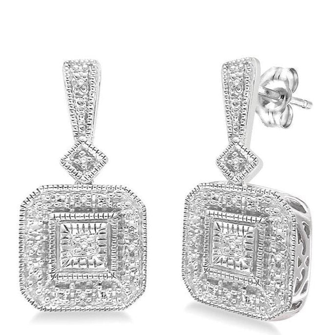 Parkplace Jewelers Silver Diamond Earrings 86019PPSSSLER
