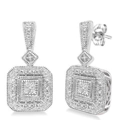 Parkplace Jewelers Silver Diamond Earrings 86019PPSSSLER