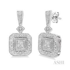 ASHI Silver Diamond Earrings 86019PPSSSLER