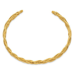 Quality Gold 14k Polished Woven Cuff Bangle DB680