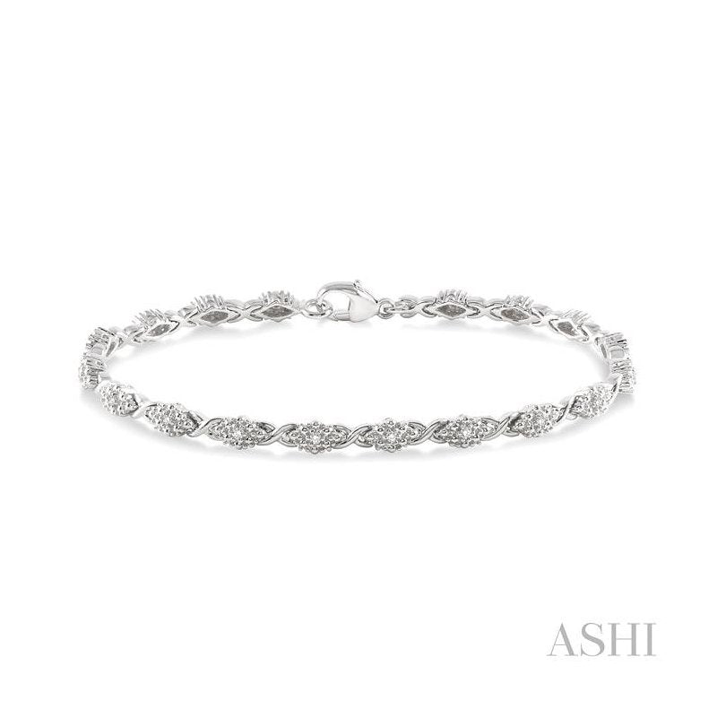 ASHI Silver Diamond Bracelet 85268PPSSSLTB