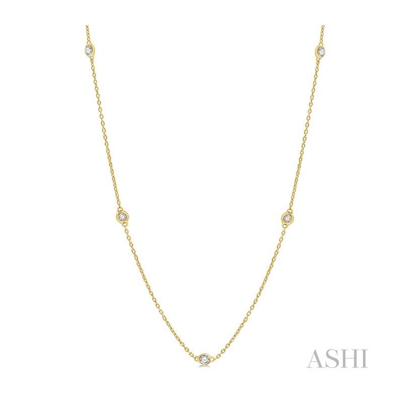 ASHI Diamond Station Necklace 990AHPPFGNKYG