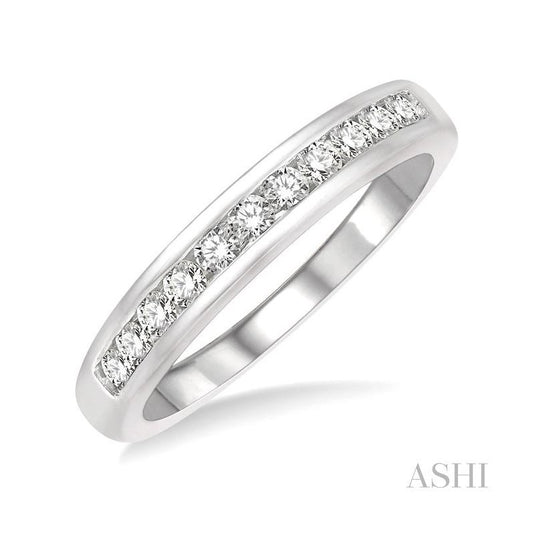 ASHI 11 Stone Channel Set Diamond Wedding Band 33315PPFGWG