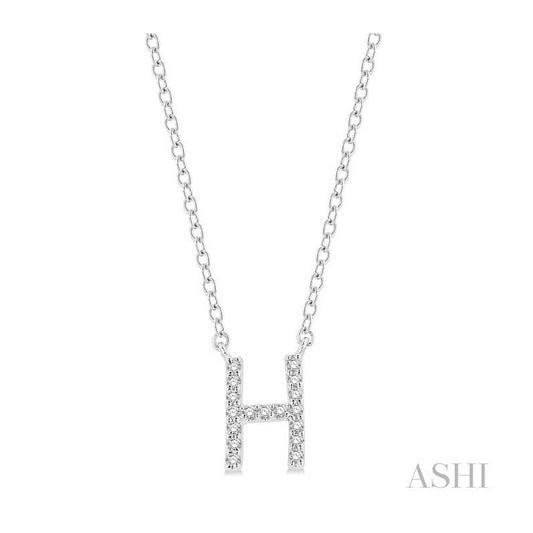 ASHI Block 'H' Initial Diamond Pendant 912F9PPTSPDWG-H
