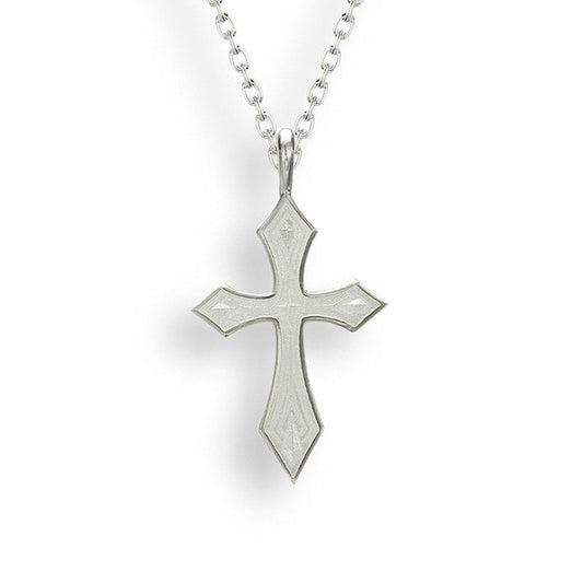 Ocean City Collection Sterling silver white enamel cross necklace NN0383-A