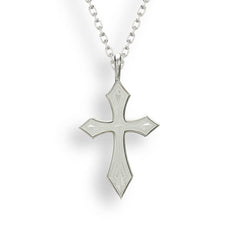 Ocean City Collection Sterling silver white enamel cross necklace NN0383-A