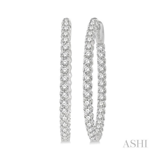ASHI Inside-Out Diamond Oval Hoop Earrings 624B0PPFGERWG-2.00