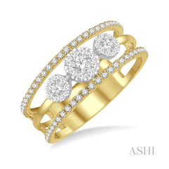 ASHI Round Shape Past Present & Future Lovebright Diamond Ring 376N3PPFGYW