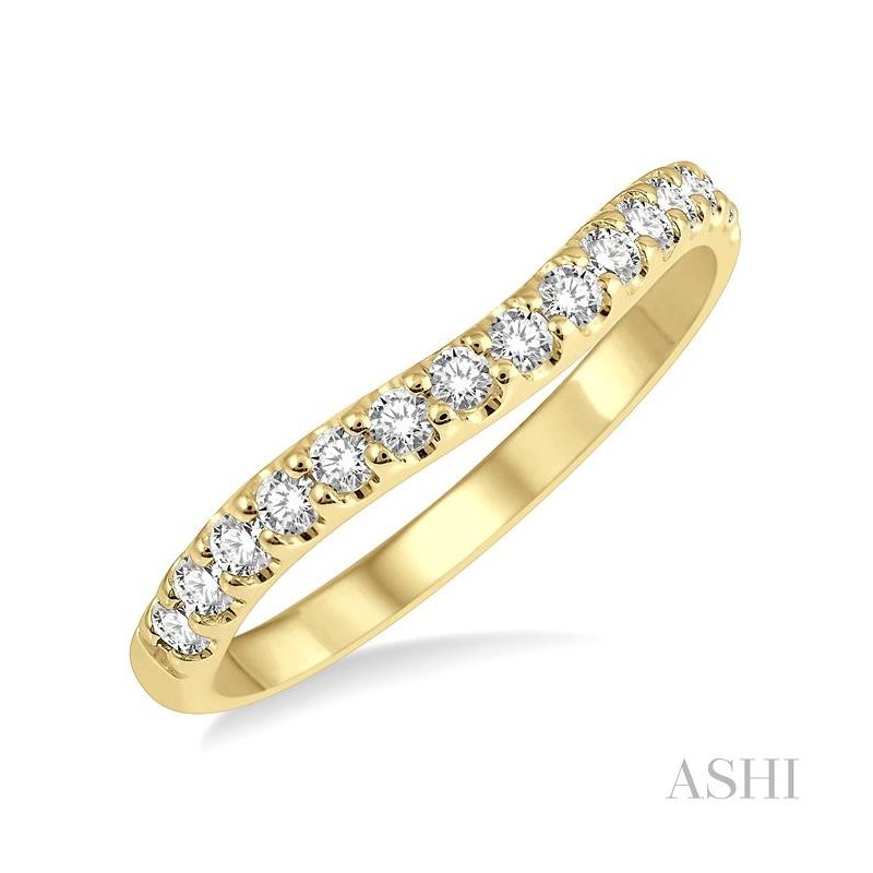 ASHI Curved Diamond Wedding Band 30345PPFGYG