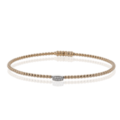 Beaded Bangle in 18k Gold with Diamonds LB2341 WHITE 18K X WHITE