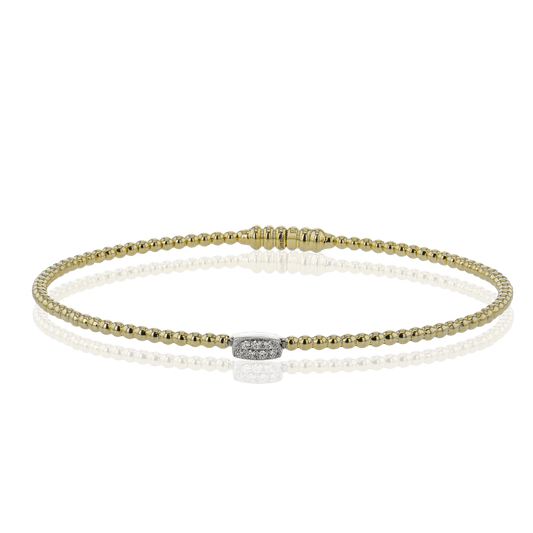 Beaded Bangle in 18k Gold with Diamonds LB2341 WHITE 18K X WHITE