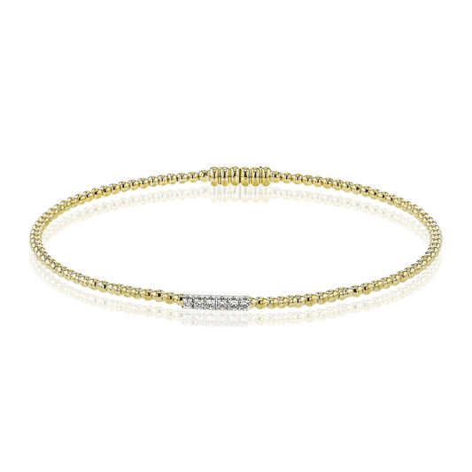 Beaded Bangle in 18k Gold with Diamonds LB2344 WHITE 18K X WHITE