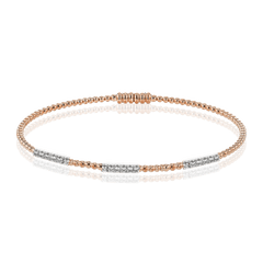 Beaded Bangle in 18k Gold with Diamonds LB2345 WHITE 18K X WHITE