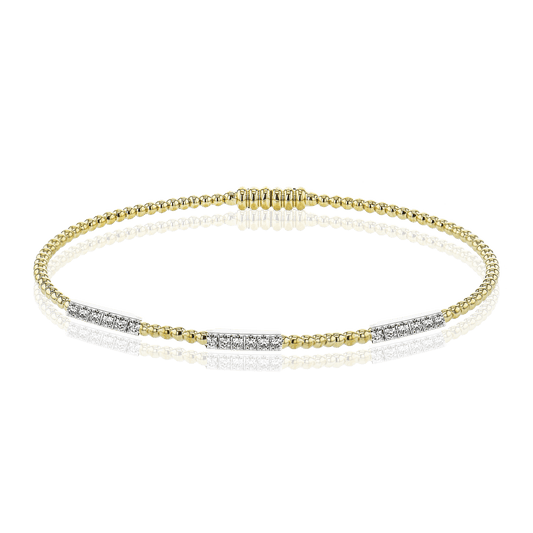 Beaded Bangle in 18k Gold with Diamonds LB2345 WHITE 18K X WHITE