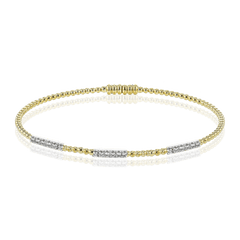 Beaded Bangle in 18k Gold with Diamonds LB2345 WHITE 18K X WHITE