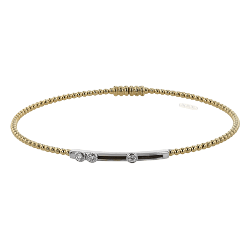 Beaded Bangle in 18k Gold with Diamonds LB2443 WHITE 18K X WHITE