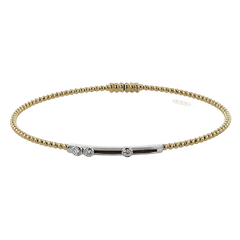 Beaded Bangle in 18k Gold with Diamonds LB2443 WHITE 18K X WHITE