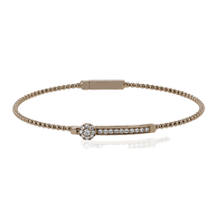 Beaded Bangle in 18k Gold with Diamonds LB2444 WHITE 18K X ROSE