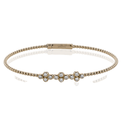 Beaded Bangle in 18k Gold with Diamonds LB2445 WHITE 18K X ROSE