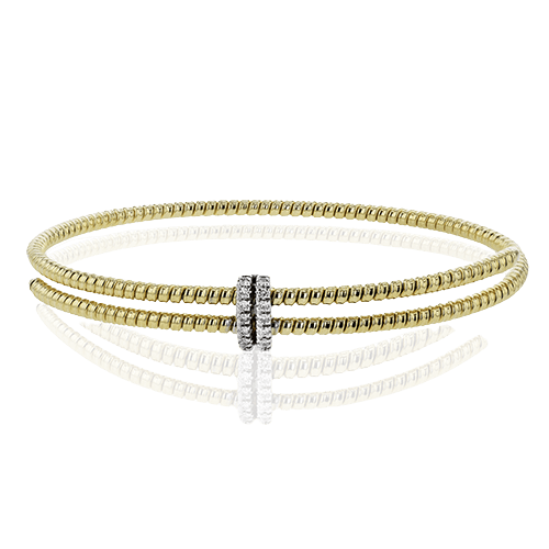 Beaded Bangle in 18k Gold With Diamonds LB2452 WHITE 18K X