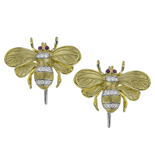 Bee Earrings in 18k Gold with Diamonds DE275 WHITE 18K X YELLOW