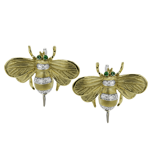 Bee Earrings in 18k Gold with Diamonds DE275 WHITE 18K X YELLOW