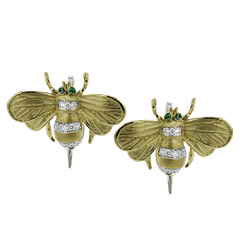 Bee Earrings in 18k Gold with Diamonds DE275 WHITE 18K X YELLOW