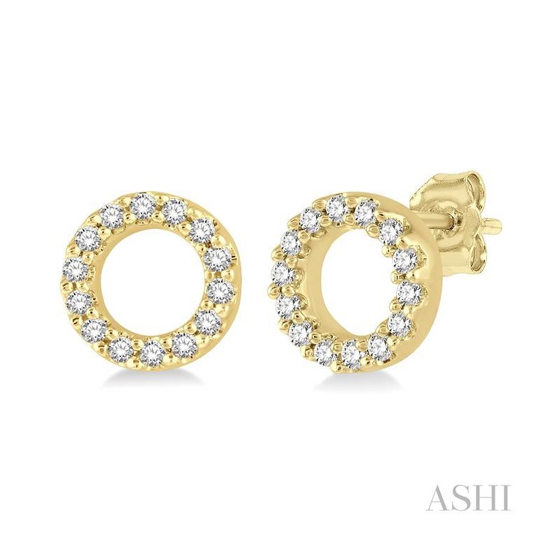 ASHI Circle Petite Diamond Fashion Earrings 640D8PPTSERYG