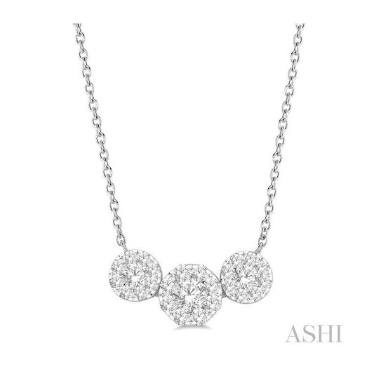 ASHI Round Shape Past Present & Future Lovebright Essential Diamond Necklace 9962VPPFVNKWG