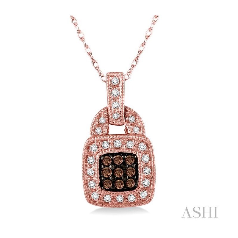 ASHI Cushion Shape Champagne Halo Diamond Fashion Pendant 96316PPTSPDPG