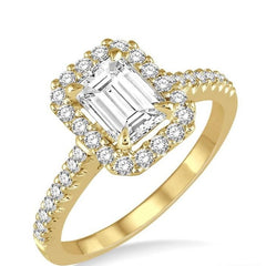Parkplace Jewelers Emerald Shape Semi-Mount Halo Diamond Engagement Ring 215D4PPFVYG-SM