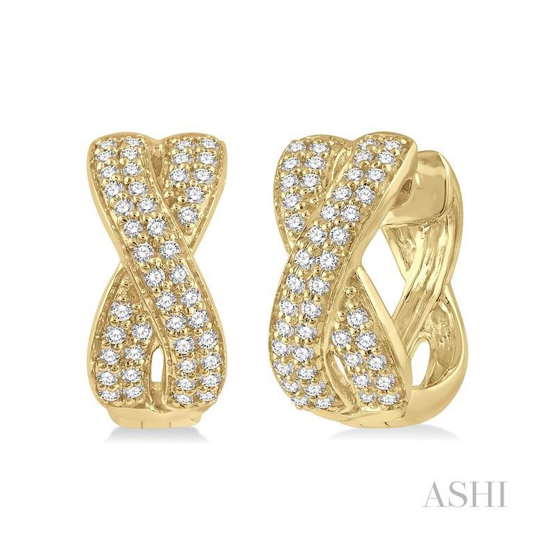 ASHI Petite Diamond Huggie Fashion Earrings 681V5PPFGERYG