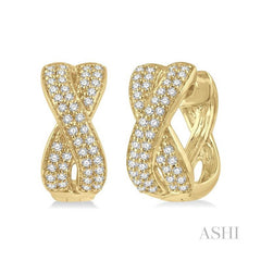 ASHI Petite Diamond Huggie Fashion Earrings 681V5PPFGERYG