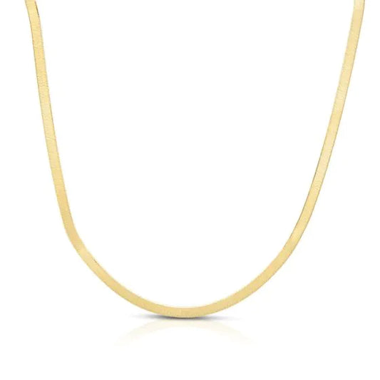 Yellow Gold Polished Imperial Herringbone Necklace