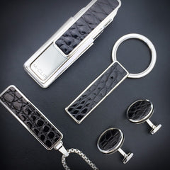 MClip Monterey Rhodium Black Alligator Money Clip MO-PRP-BKAL