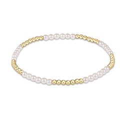 Enewton Classic Blissful Pattern 2.5mm Bead Bracelet - 3mm Pearl BCL2BLFPPE3