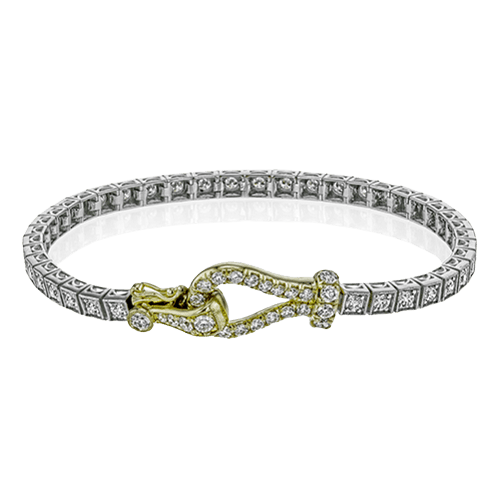 Buckle Bracelet in 18K Gold with Diamonds MB1723-Y WHITE 18K X 2T