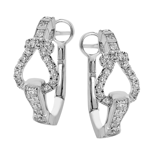 Buckle Hoop Earrings in 18k Gold with Diamonds LE4702 WHITE 18K X WHITE