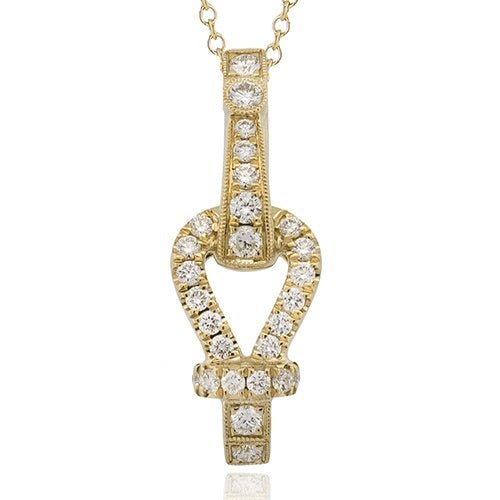 Buckle Pendant Necklace in 18k Gold with Diamonds LP4936 WHITE 18K X WHITE