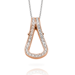 Buckle Pendant Necklace in 18k Gold with Diamonds NP174 WHITE 18K X