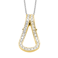 Buckle Pendant Necklace in 18k Gold with Diamonds NP174 WHITE 18K X