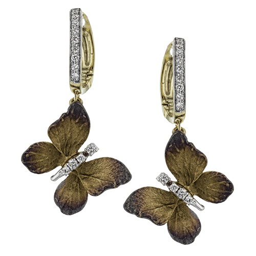 Butterfly Earrings in 18k Gold with Diamonds DE230 WHITE 18K X 2T