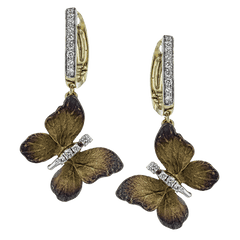 Butterfly Earrings in 18k Gold with Diamonds DE230 WHITE 18K X 2T