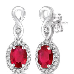 Parkplace Jewelers Oval Shape Gemstone & Halo Diamond Earrings 57098PPFSERRBWG