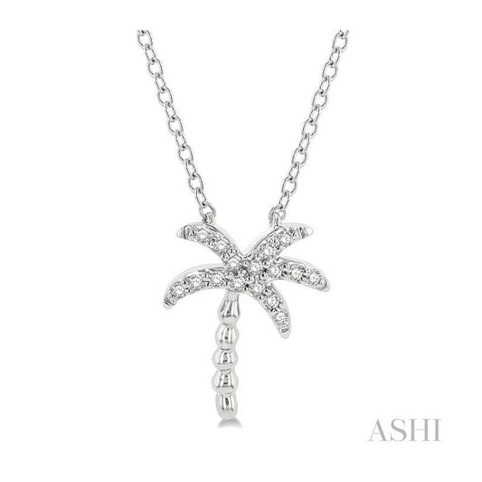 ASHI Palm Tree Petite Diamond Fashion Pendant 645B8PPTSPDWG